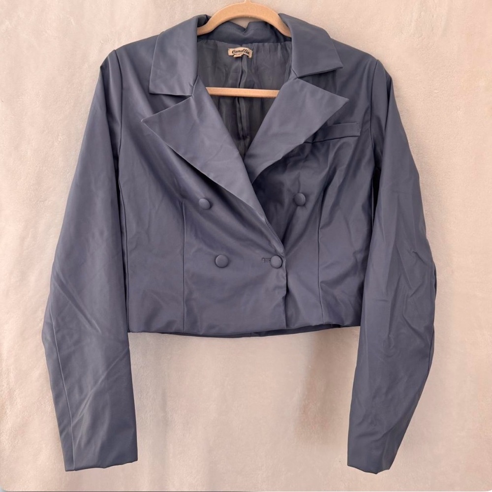 Blue Cropped Jacket